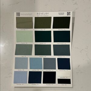 Revelry Satin Swatch Collection in Green and Blue Tones